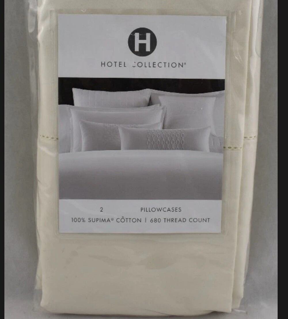 Hotel Collection 680 Thread Count Supima Cotton STANDARD Pillowcases Ivory
